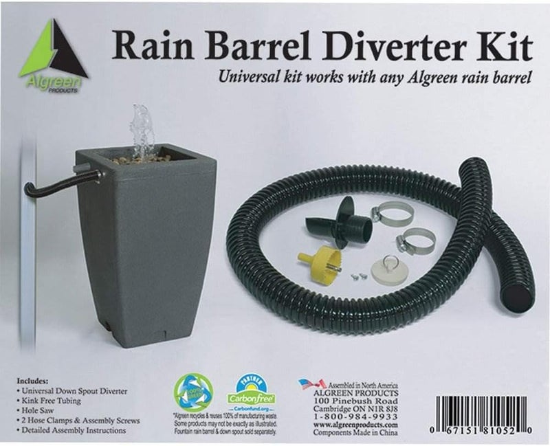 Algreen Products Algreen 81052 Rain Barrel Deluxe Diverter Kit Black - Image 2